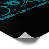 N Charlotte Hornets Vrede Liefde Sketll Poster (Hoek)