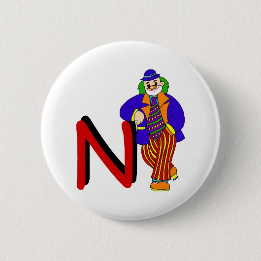 N Clown Ronde Button 5,7 Cm (Voorkant)