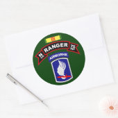N Co, 75th Infantry Regiment - Rangers, Vietnam Ronde Sticker (Envelop)