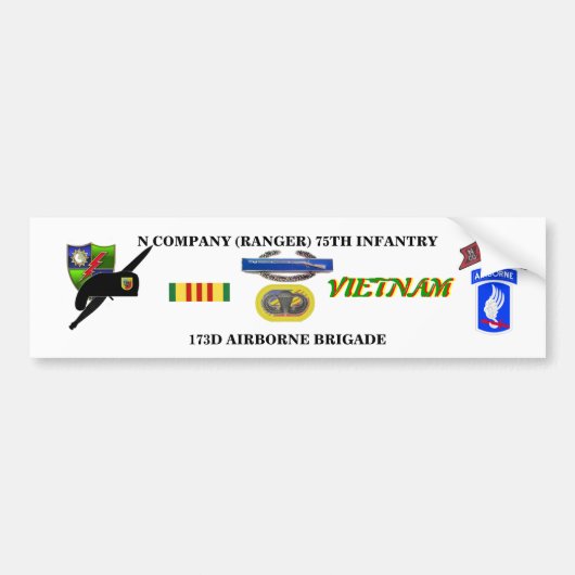 N COMPANY RANGER VIETNAM BUMBER STICKER (Voorkant)