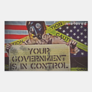 n-controle rechthoekige sticker