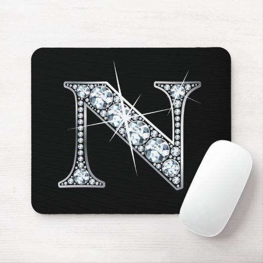 "N" Diamond Bling Mousepad Muismat (Met muis)