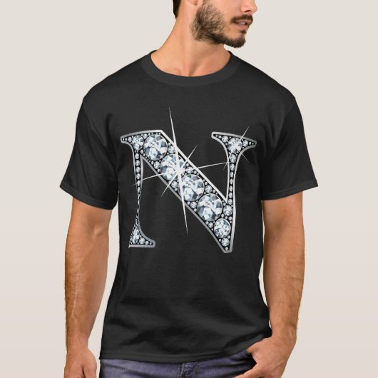 "N" Diamond Bling T-Shirt (Voorkant)