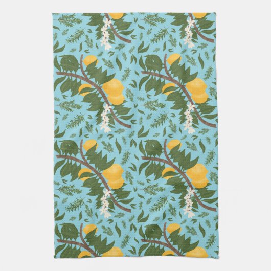 n-Drenched Lemons Sky Blue | Theedoek (Verticaal)