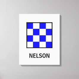 N Familienaam Nautische vlag Canvas Afdruk