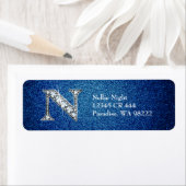 N Faux Diamond on Denim Return Address Label (Insitu)