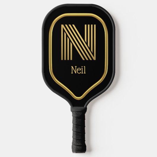 N Gold Initiaal Pickleball Paddle (Voorkant)