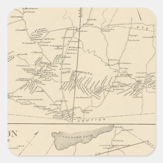 N Hampton, Newton Vierkante Sticker (Voorkant)