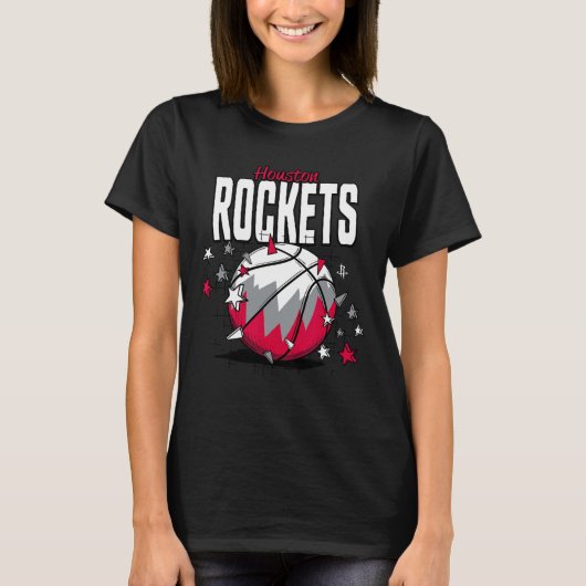 N Houston Rockets Schets Sterren Doodle T-shirt (Voorkant)