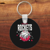 N Houston Rockets Schets Sterren Sleutelhanger (Voorkant)