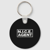 N I C E Agent Funny Protest Costume Art  Sleutelhanger (Voorkant)