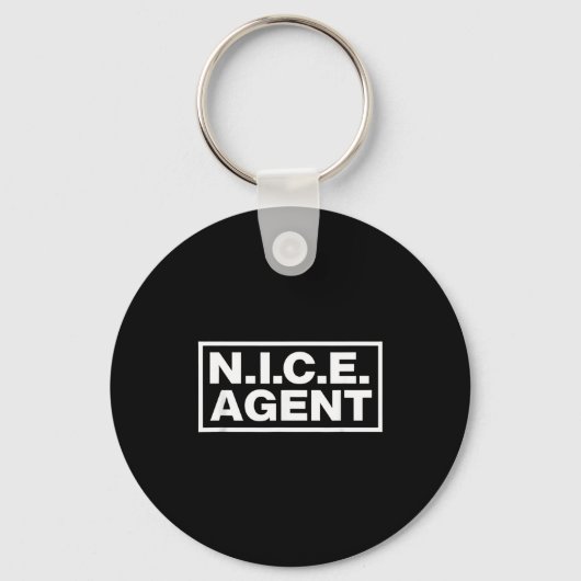 N I C E Agent Funny Protest Costume Art  Sleutelhanger (Voorkant)