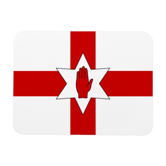 N. Ierland Vlag Magneet - Star & Hand op Cross (Horizontaal)