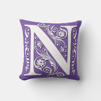 N Initiaal Monogram - Kussen