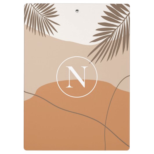 N - Initiaal Monogram Letter N Abstract Design Klembord (Achterkant)