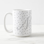 N Initiaal Monogram White Diamonds Print Koffiemok (Links)