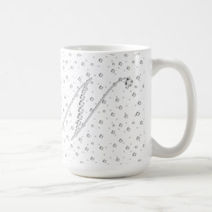 N Initiaal Monogram White Diamonds Print Koffiemok