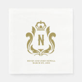 N Initiële Gold Crest Servet (Voorkant)