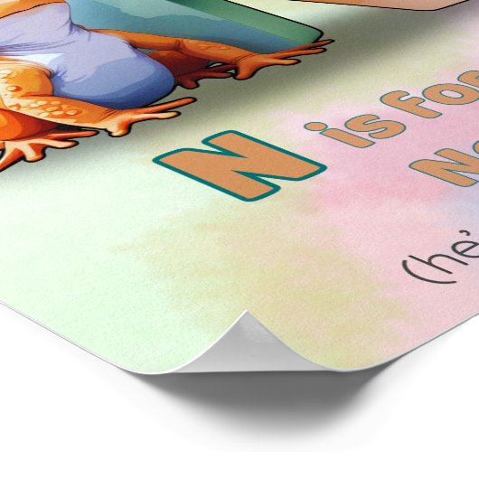 N is for Newt – Animal Letter Wall Art Poster (Hoek)