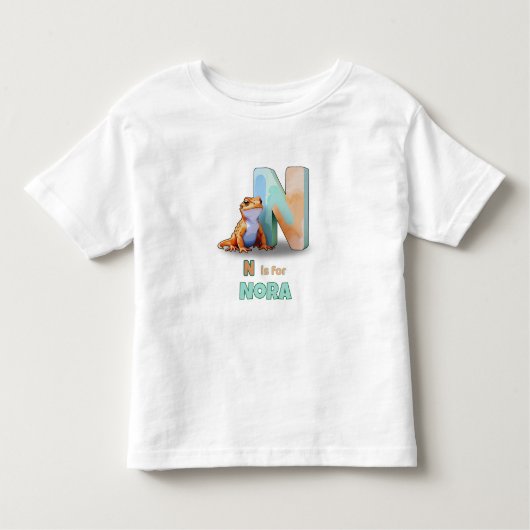 N is for Nora - Personalized Toddler Tee Kinder Shirts (Voorkant)