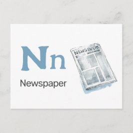 N is voor Krant - Alphabet Flash Kaart