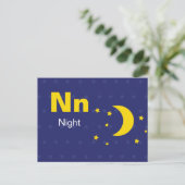 N is voor Nacht - Alphabet Flash Kaart (Staand voorkant)