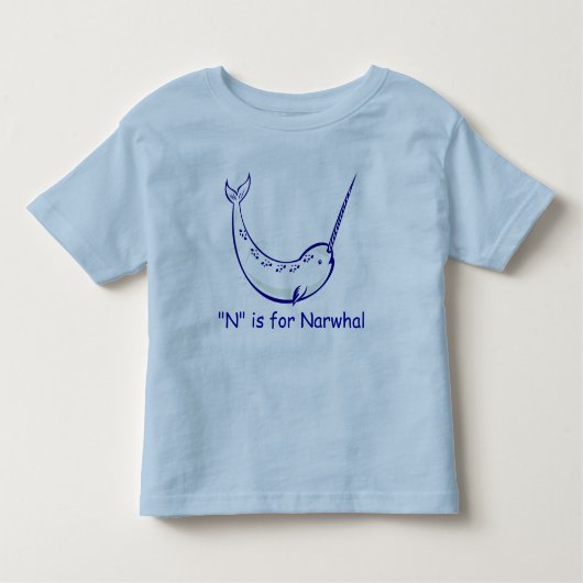 N is voor Narwhal Leer te Spell Kinder Shirts (Voorkant)