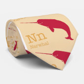N is voor Narwhal Stropdas (Opgerold)