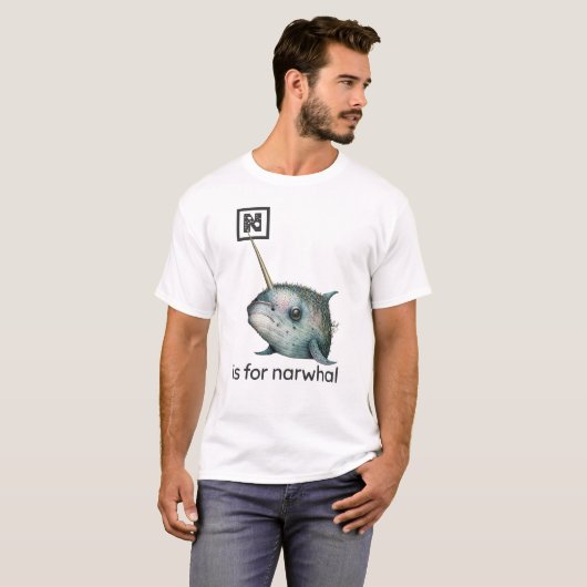 N is voor Narwhal T-Shirt (Voorkant volledig)