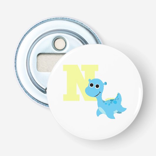 N is voor Nessie Button Flesopener (Voorkant)