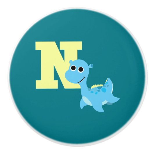 N is voor Nessie Keramische Knop (Voorkant)