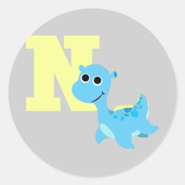 N is voor Nessie Ronde Sticker