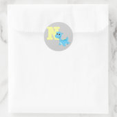 N is voor Nessie Ronde Sticker (Tas)