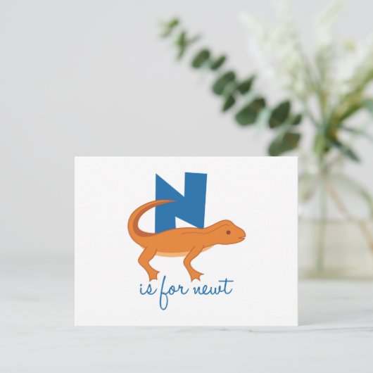 N is voor Newt Briefkaart (Staand voorkant)