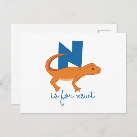 N is voor Newt Briefkaart (Voorkant / Achterkant)