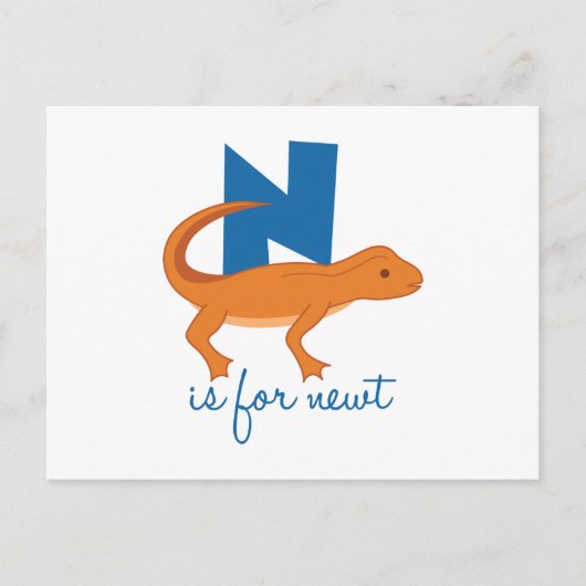 N is voor Newt Briefkaart (Voorkant)
