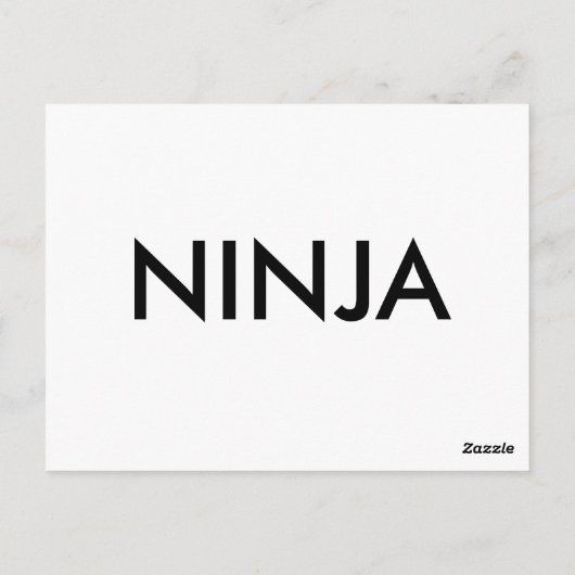 "N" is voor Ninja Alphabet Flashcard Briefkaart (Achterkant)