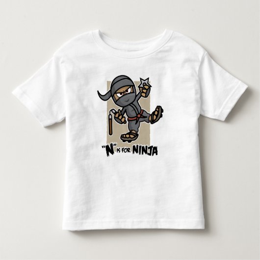 "N" is voor Ninja Toddler T-Shirt (Voorkant)