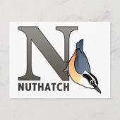 N is voor Nuthatch Briefkaart (Voorkant)