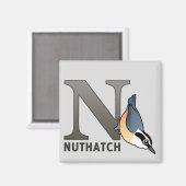 N is voor Nuthatch Magneet (Voorkant / Achterkant)