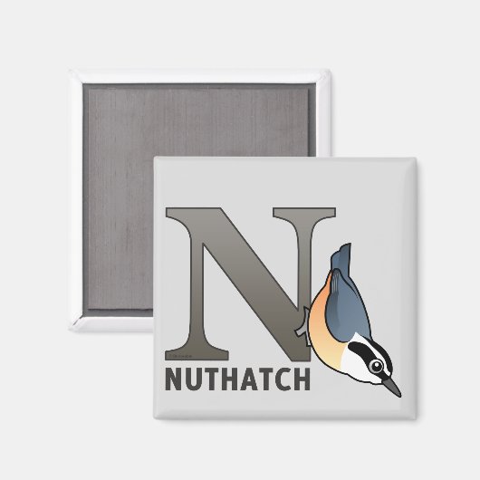 N is voor Nuthatch Magneet (Voorkant / Achterkant)