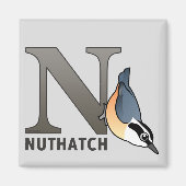 N is voor Nuthatch Magneet (Voorkant)