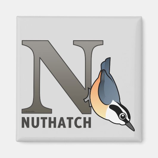 N is voor Nuthatch Magneet (Voorkant)