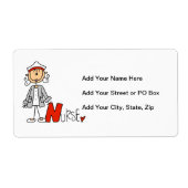 N is voor verpleegster etiket (Voorkant)