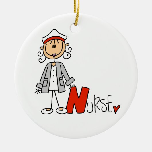 N is voor verpleegster keramisch ornament (Voorkant)