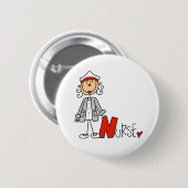 N is voor verpleegster ronde button 5,7 cm (Voorkant /achterkant)