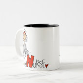 N is voor verpleegster tweekleurige koffiemok (Voorkant links)