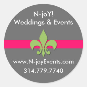 N-joY. Fleur de lis Seal Sticker.#3 Ronde Sticker