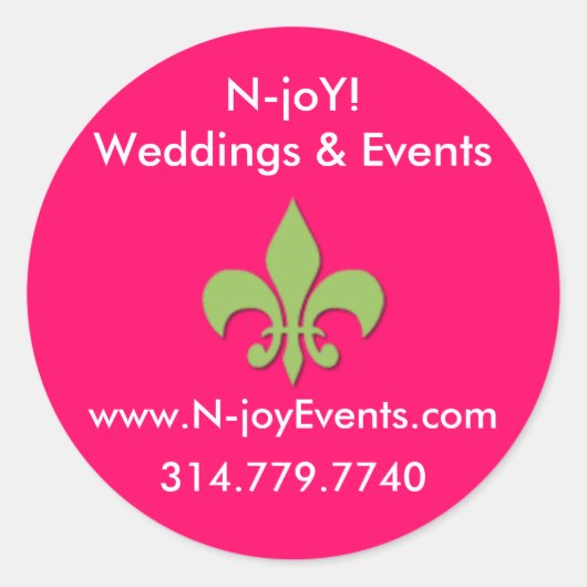 N-joY! Fleur de lis Seal Sticker. Ronde Sticker (Voorkant)