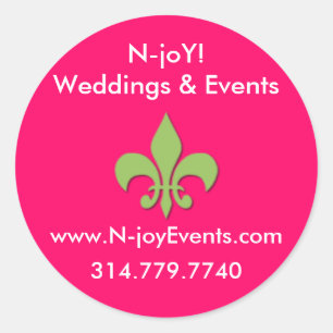 N-joY! Fleur de lis Seal Sticker. Ronde Sticker